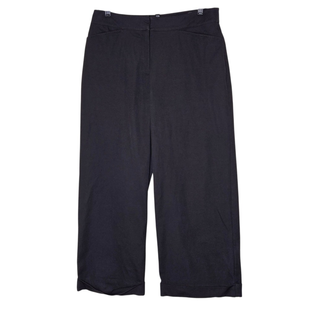Eileen Fisher Black Cropped Wide Leg Pants Women's Size‎ S